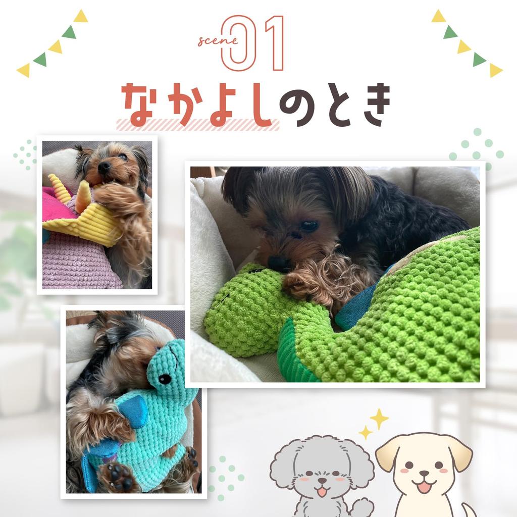 FOily TOily Hundeleke Tyggelke Slitesterk Hund Plysjleke Lager Lyder Tannbørsting Dra Liten Middels Hund Gave Bokutomo Dinosaurserien