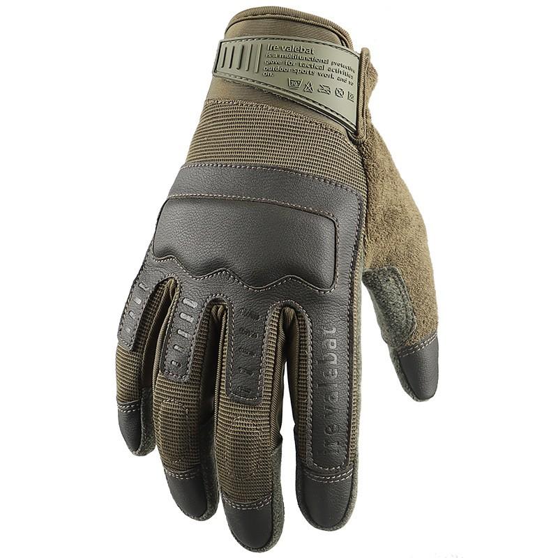 Mens Full Finger Tactical Gloves Cycling Fitness Outdoor Sports Breathable Knit Fabric Anti-Slip Touchscreen Compatible