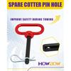 1/2 Inch Trailer Hitch Pin And Clip, 1/2" X 4" Tow Hitch Pin Rubber Coated Red Handle Pin For Tractors, Towing, Lawn Mower, Golf Cart And ATV, Heavy