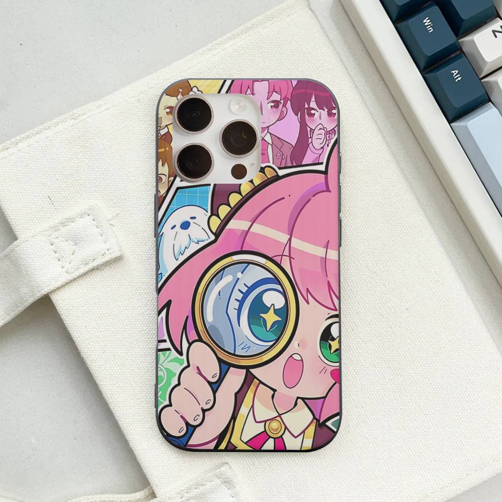 Classic Anime Spy X Family Luxury Ripple Shockproof Phone Case For IPhone 17 Air 16 15 14 13 12 11 Pro Max Plus Pro