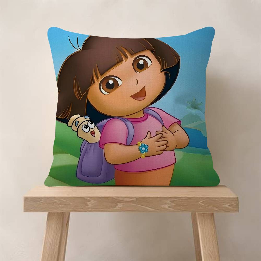 Cartoon D-Dora The E-Explorer Cushion Cover Inches Farmhouse Decor Home Throw Pillow Covers For Couch Decorations
