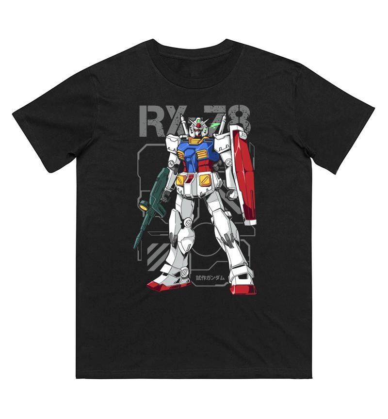 Mobile Suit Gundam Anime GUNDAM RX78 Printed Tshirt Mens and Womens Tshirt Mens Top Sports Tshirt 2026 Summer New Tee S