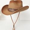 Summer Women's European, American and Western Denim Straw Hat Men's Outdoor Casual Sunscreen Hat Upturned Brim Hat Sun Hat