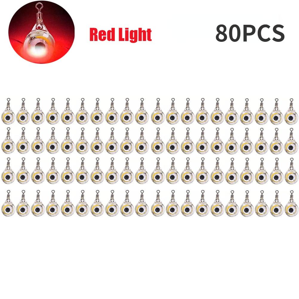 10-200pcs Mini Fishing Lure Light LED Deep Drop Underwater Eye Shape Squid Fish Bait Luminous Lure for Attracting Fish