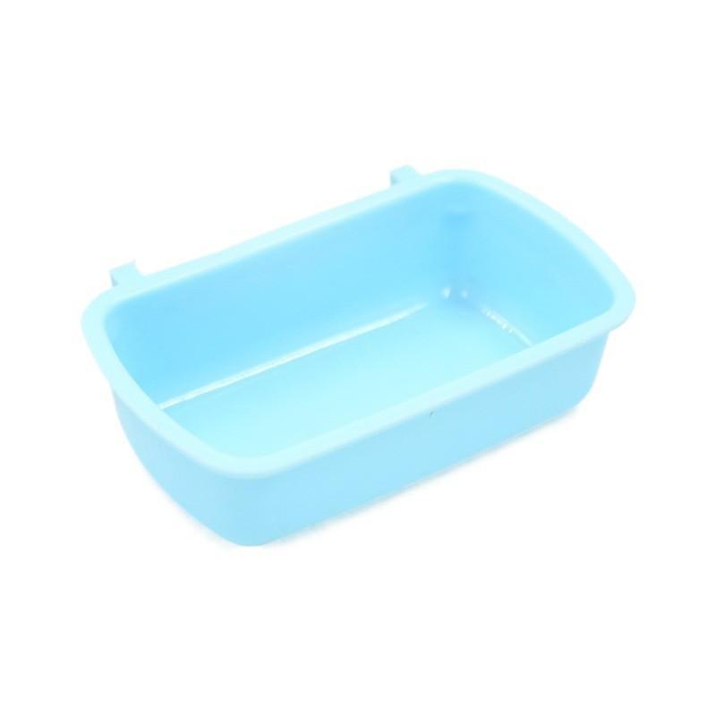 Non-Spill Rectangular Food Bowl for Small Pets: Secure Hanging for Hamsters, Chinchillas, and More