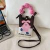 Sommer Damen Niedliche Mini-Tasche Vielseitige Mode Handytasche Cartoon Gestrickte Handtasche Umhängetasche Umhängetasche