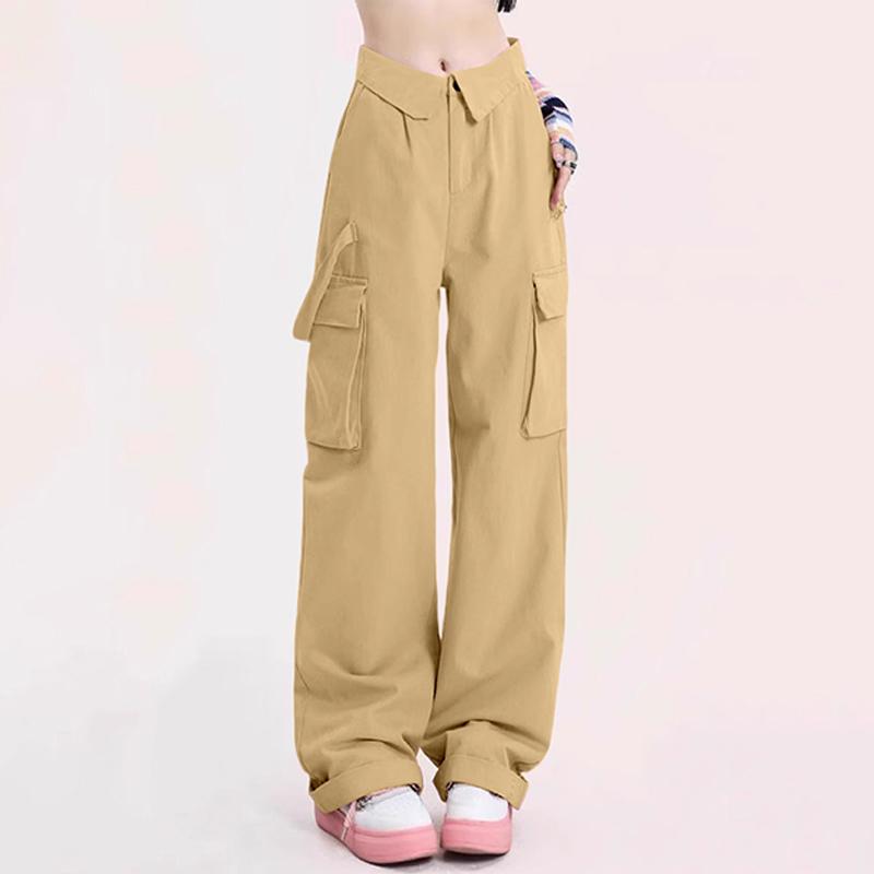 

Женские повседневные однотонные свободные длинные брюки ZANZEA 5XL хаки