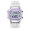 Waterproof Student Sport Digital Watch with Transparent Square Design and Luminous Alarm