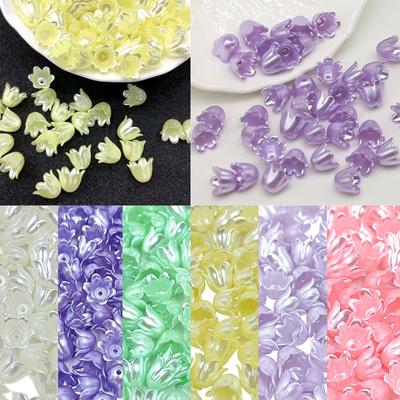 20 piezas de concha de imitación acrílica, receptáculo de lirio de la orquídea, pendientes de horquilla, collar, pulsera, accesorios para el cabello