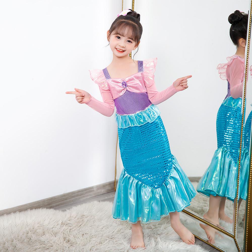 Дитячий костюм косплею русалки, костюм для рольових ігор для дівчаток, костюм для карнавалу, Хелловіну, дня народження, літня сукня принцеси