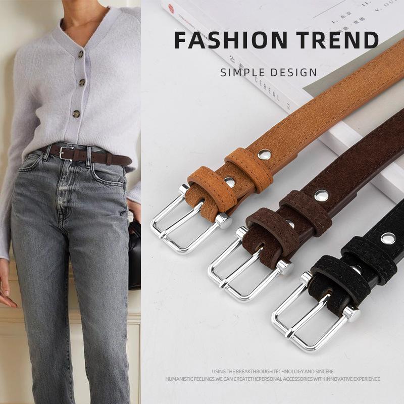 New Elegant Exquisite Belt for Women, Fashionable Paired with Pants Pin Buckle Matte High-end Niche Women's Trousers Belt