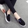 sapatos femininas women cute round toe black canvas anti skid spring slip on loafers student school blue shoes  ab121