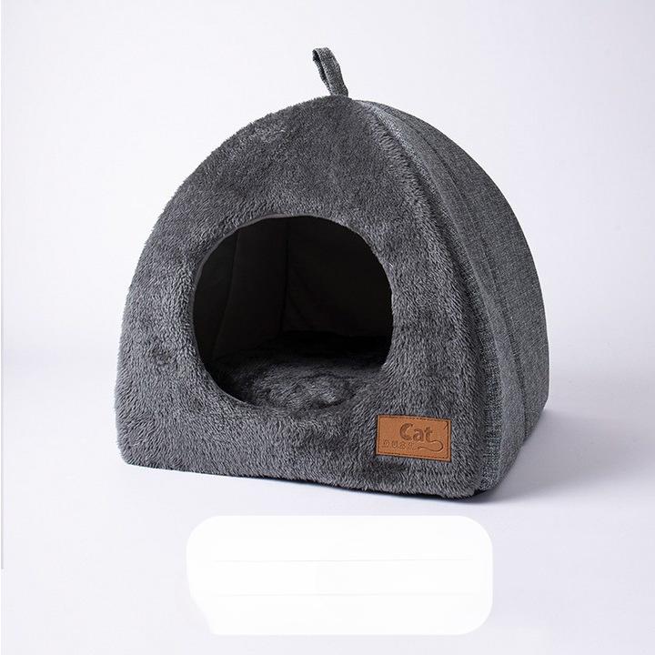 Cuib nou triunghiular pentru pisici, casă închisă pentru pisici, cuib pentru animale de companie, cald și gros, somn profund, cuib pentru câini, accesorii pentru animale de companie