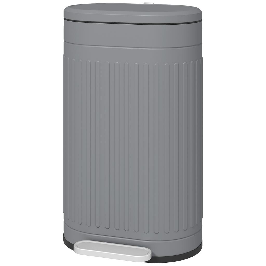 30L Metal Kitchen Bin, with Soft-Close Lid - Grey
