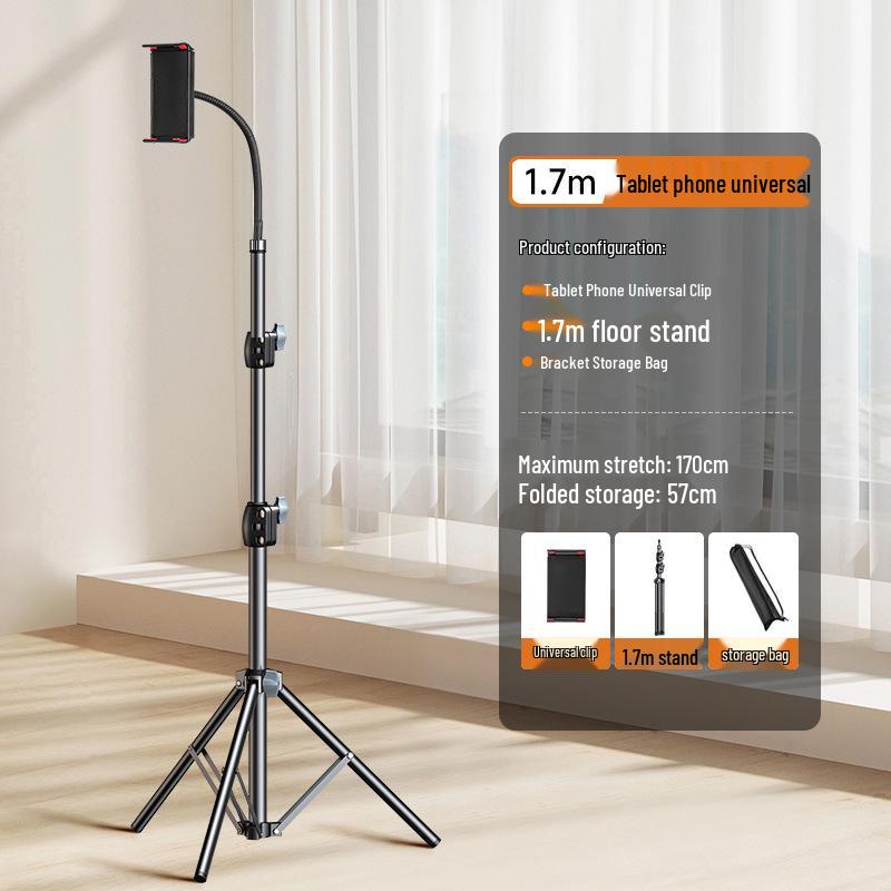 Multi-Device Floor Stand: Adjustable Overhead Tripod for Tablets & Phones