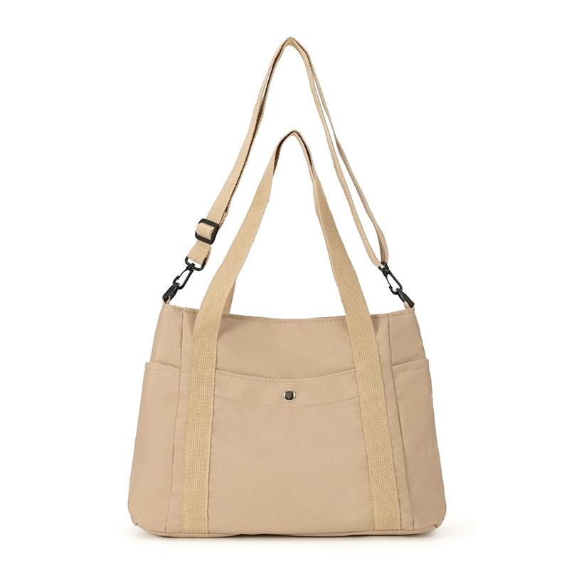 Women Nylon Tote Bag Large Capacity Shoulder Handbag Casual Lightweight Crossbody Bag Multi Pocket Travel Shopping Work Bag