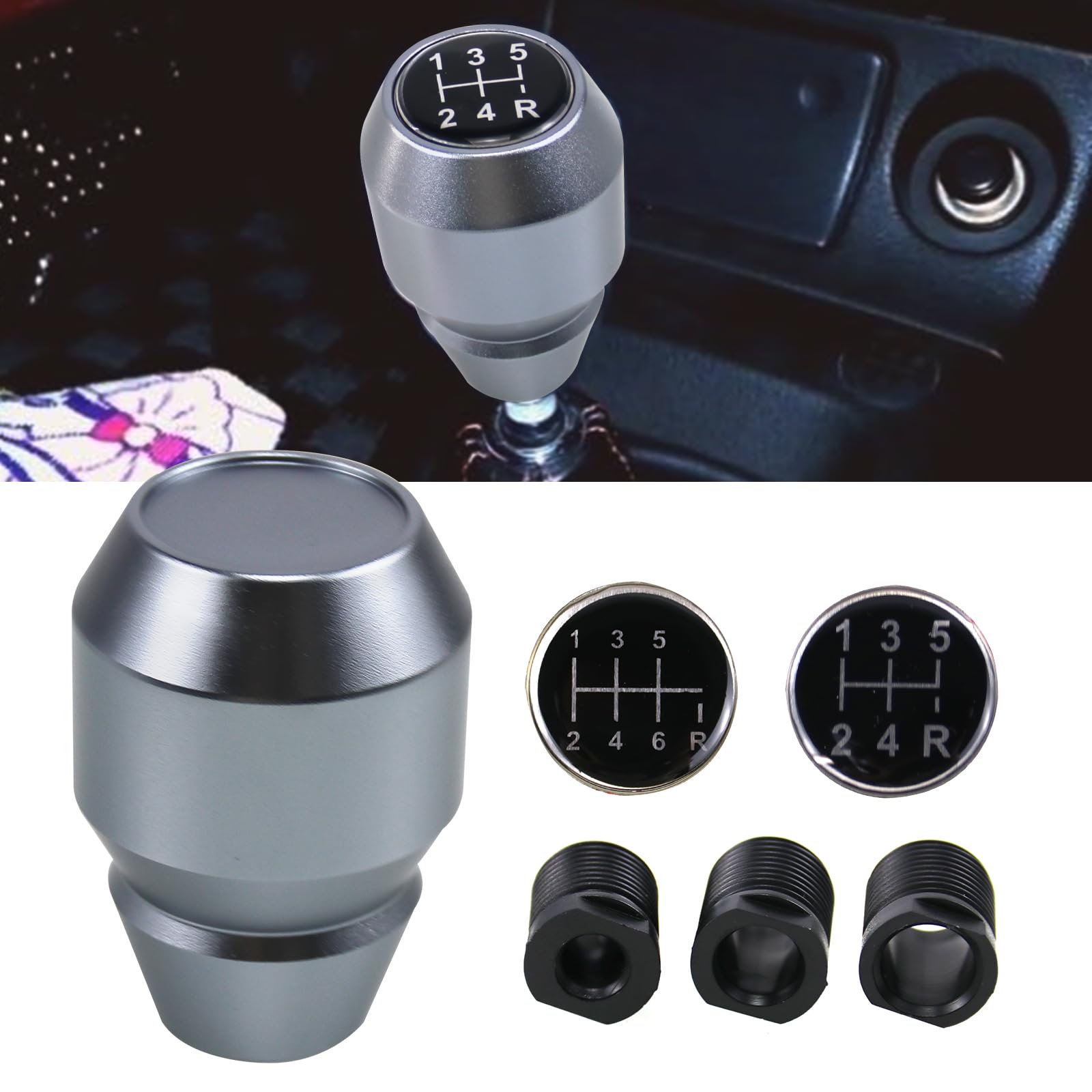 

Jeyaic Universal Shift Knob for MT Aluminum Shift Lever with 5/6 Speed Shift Knob