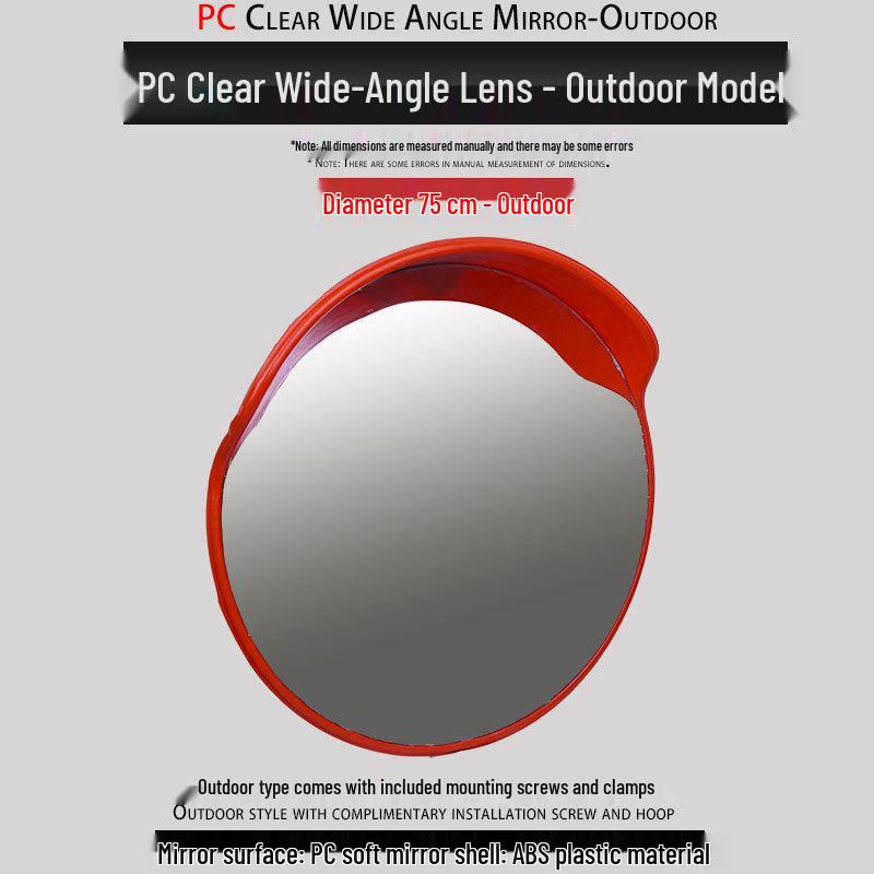 80cm Wide-Angle Outdoor Traffic Convex Mirror for Blind Spots and Corners