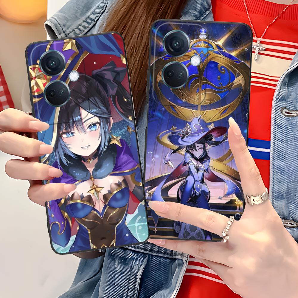 Game GI Mona Matte TPU Mobile Phone Case for OPPO Reno 14 13 12 11 10 9 8 7 6 5 F T Pro 5G Colorful Printing Cover