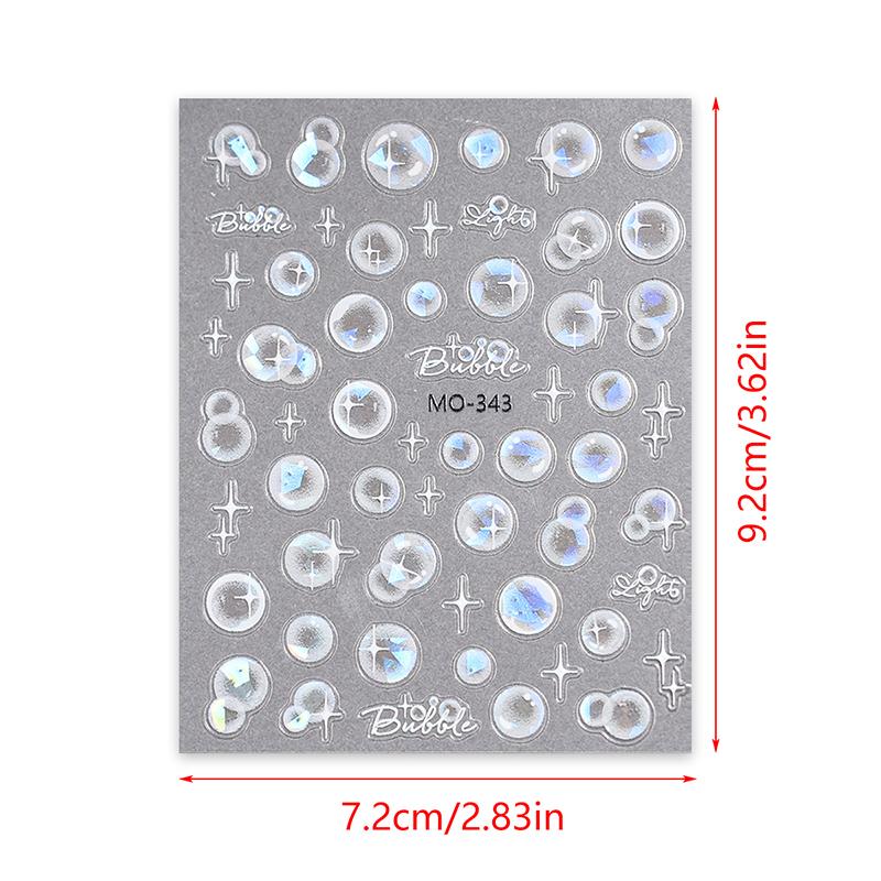 3D Transparent Bubble Nail Art Stickers Nail Decals Self-Adhesive Water Bubble Manicure Slider Diy Nail Decoration Salon Gift