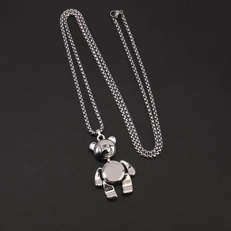 Movable Limbs, Pot-bellied Bear Necklace, Hip-hop Long Versatile Sweater Chain, Pendant Couple Accessories
