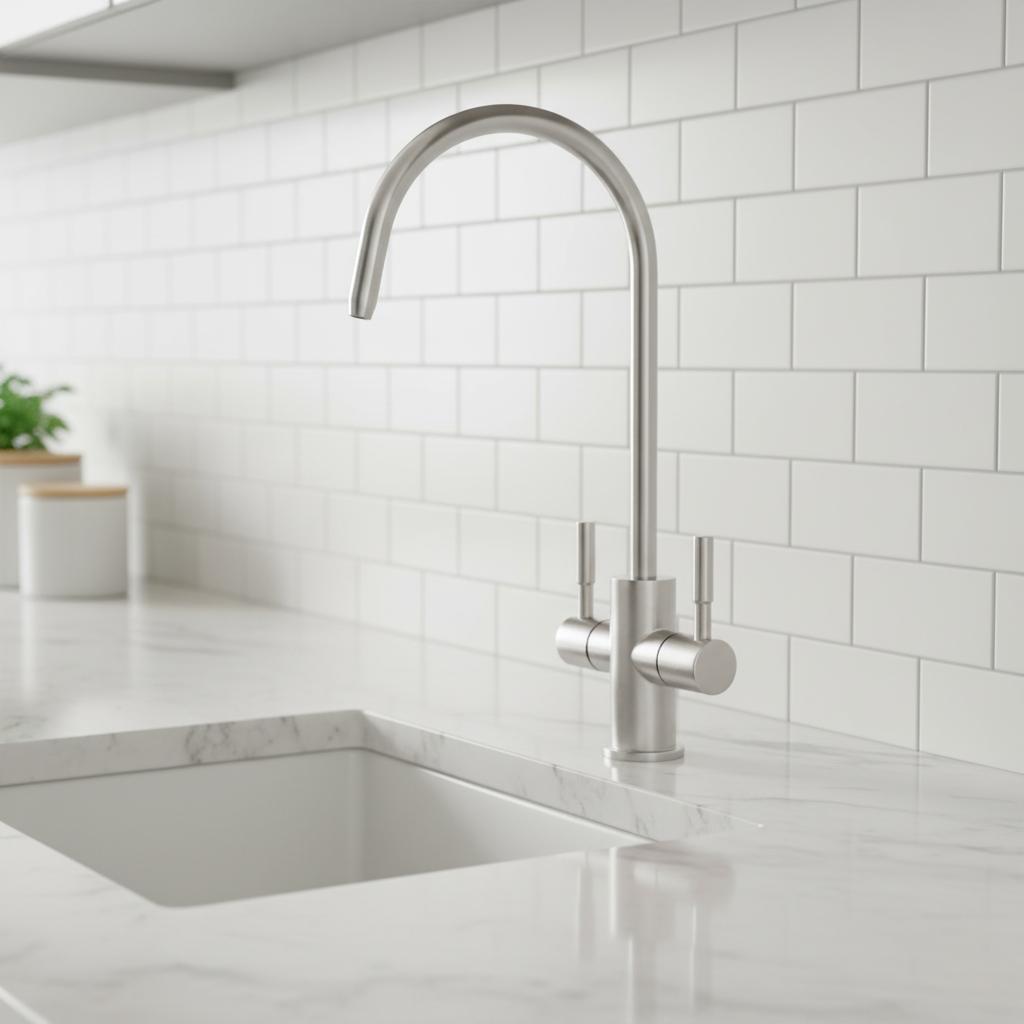 Hot Selling 3/8 Inch Stainless Steel Lead-free Reverse Osmosis Manual Faucet Water Filter Household Easy Installation серебряный