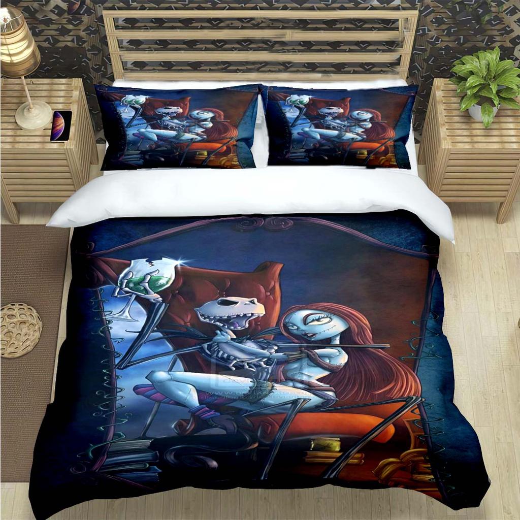 Horror Film The Nightmare Before Christmas Print Bedding Sets Bed Supplies Set Duvet Cover Bed Comforter Set Bedding Set Gift