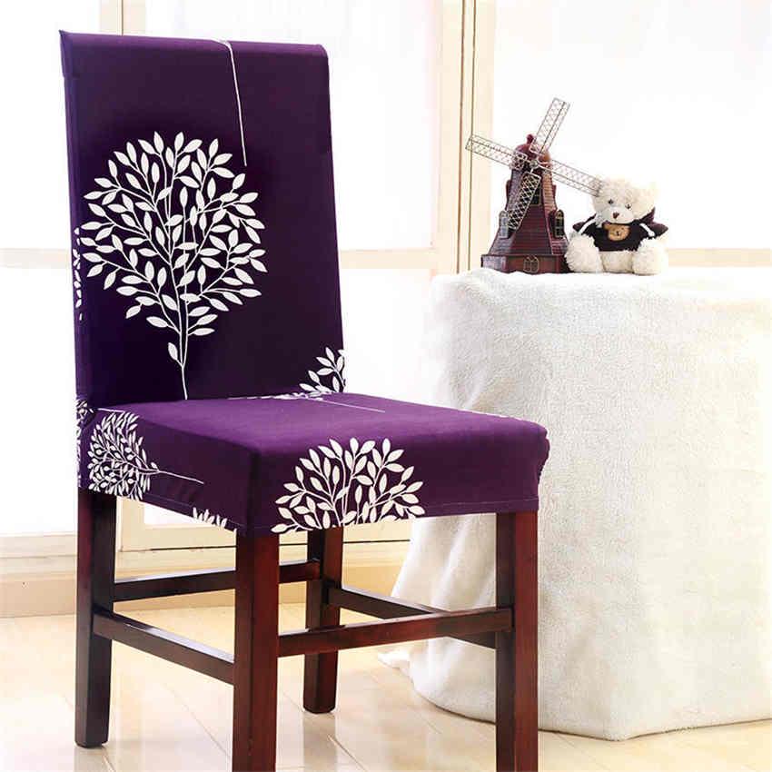 Flower Printing Chair Cover Removable Slipcover Kitchen Living Room Seat Case Hotel Chair Cover