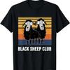 Zwarte Schaap Club Grappige Uitspraak Retro Vintage Zonsondergang Squad T-shirt