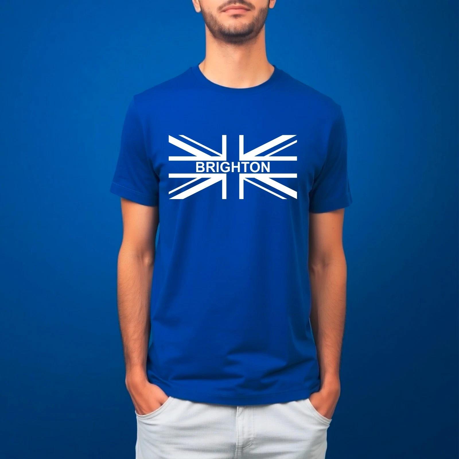 British Flag T Shirt, Brighton UK England Union Jack Patriotic Mens Womens Tee 2XL