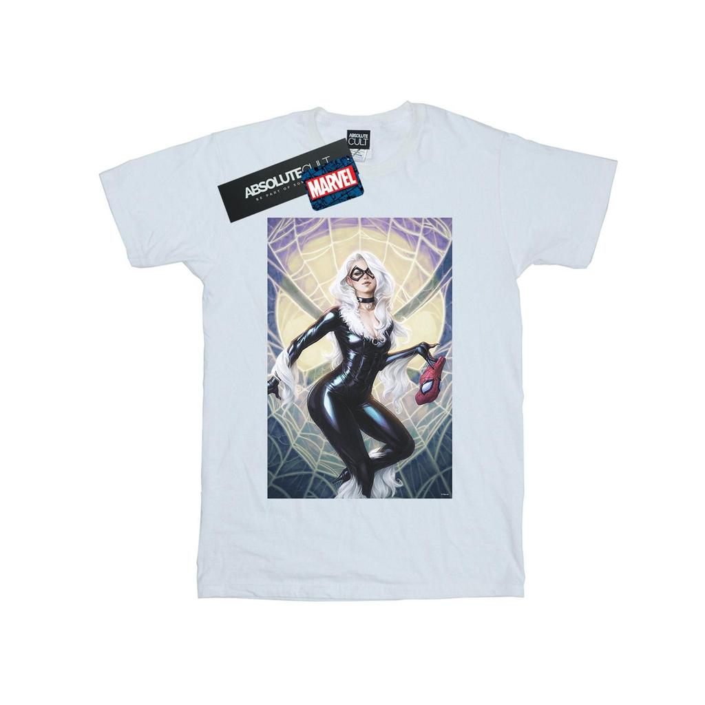 Marvel Mens Black Cat Artwork T-Shirt