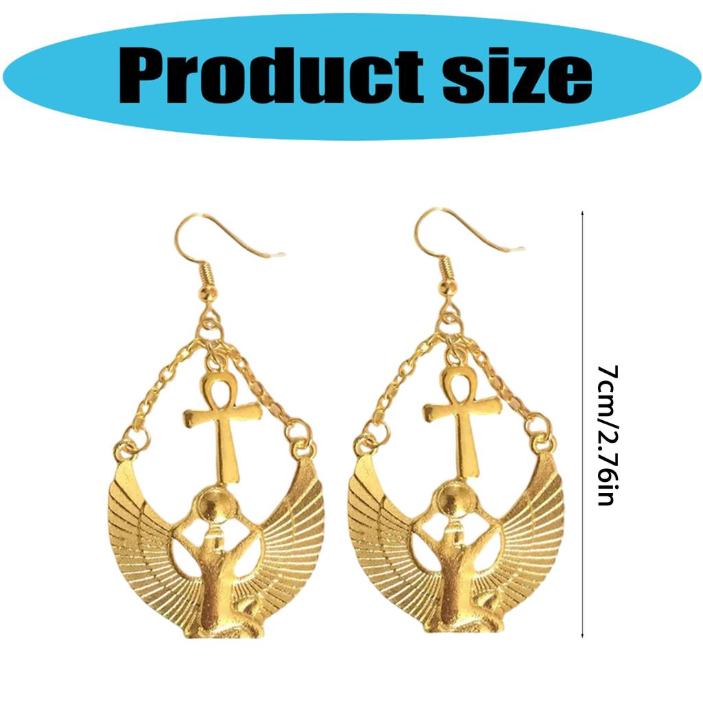 Alloy Earrings Egyptian Goddess Pendant Earrings Alloy Texture Suitable for History Lovers Seeking Unique Accessories