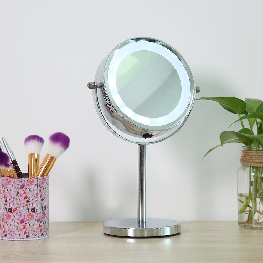 6 inch Round Bathroom Vanity for Shaving / Makeup LED Light Magnifying Mirror