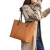 Genuine Leather Tote Bag for Women Large Capacity Commuter Shoulder Handbag Luxury Cowhide Office Purse with Zipper Closure
