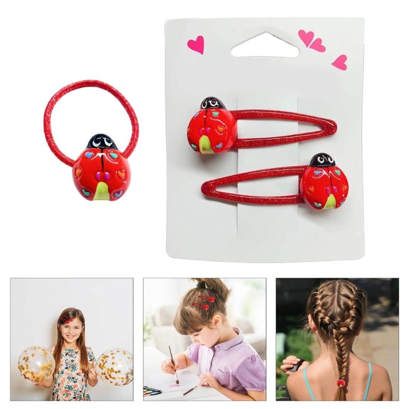 Princess Hair Clip Hair Tie Ladybird Hair Clamps Cute Ladybird Hair Catch Barrettes Strong Hold Hairpin for Girls