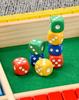 Colorful Wooden Four-Sided Number Folding Board Game Interactive Dice Card Game for Toddlers, Develops Fine Motor Skills Cognitive Abilities,