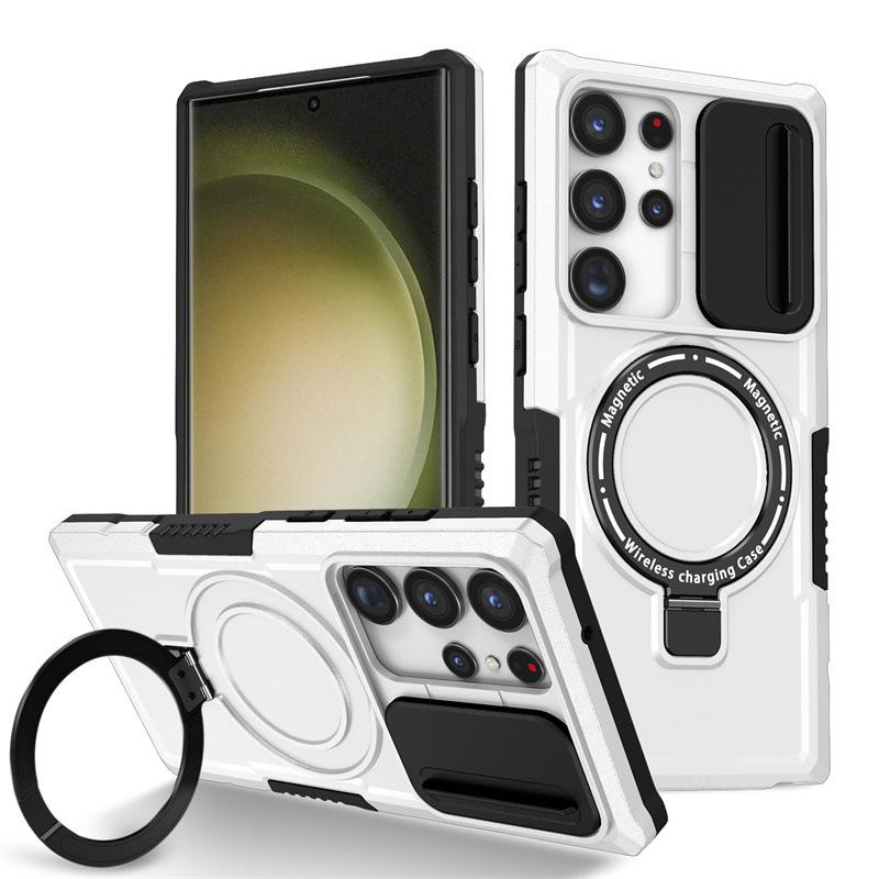 New Model Suitable for Samsung S25 Ultra Fulcrum Magnetic Push Window Mobile Phone Case Note20U Anti Fall Bracket Protection Case