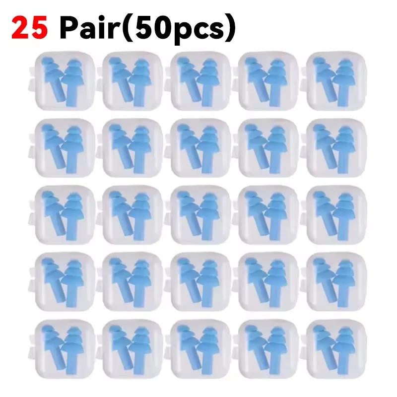 25/1 Paar Ohrstöpsel Schlafen Geräuschunterdrückung Wiederverwendbare Silikon Schallblock Ohrstöpsel Sommer Wasserdicht Schwimmen Ohrstöpsel Mit Box