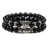 Herren Retro Obsidian Perlenarmband - Trendiges, Nischen-Design für Glück.