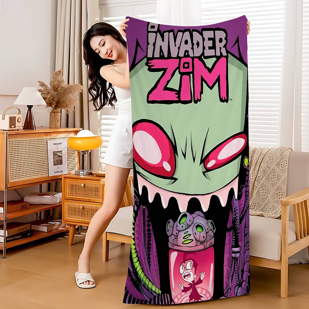 

Anime Cartoon I-Invader Z-Zim Microfiber Beach Towel Absorbent Quick Dry Soft Yoga Swimming Resort Mountain Climbing Towel W30*H60(CM)