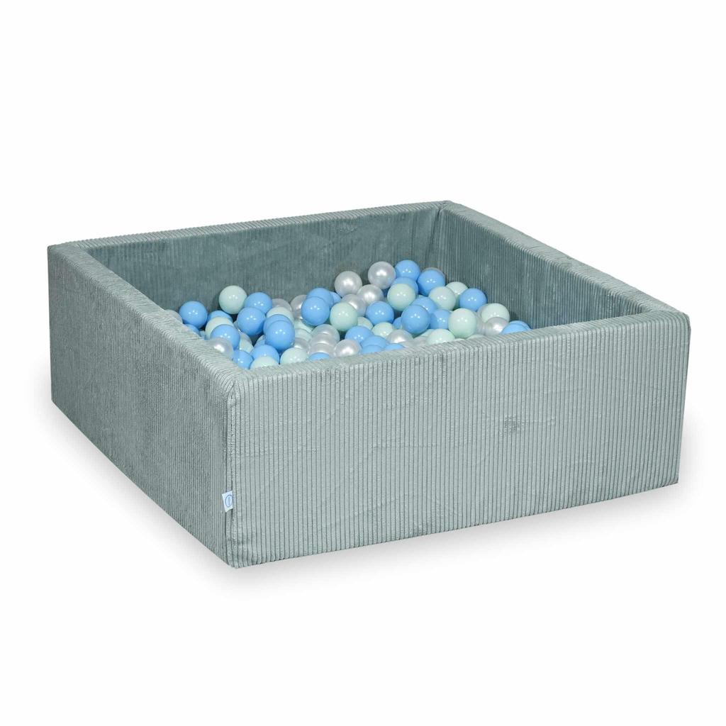 Dry pool 90x90x40 Corduroy Light mint 400 balls: pearl, light mint, light blue