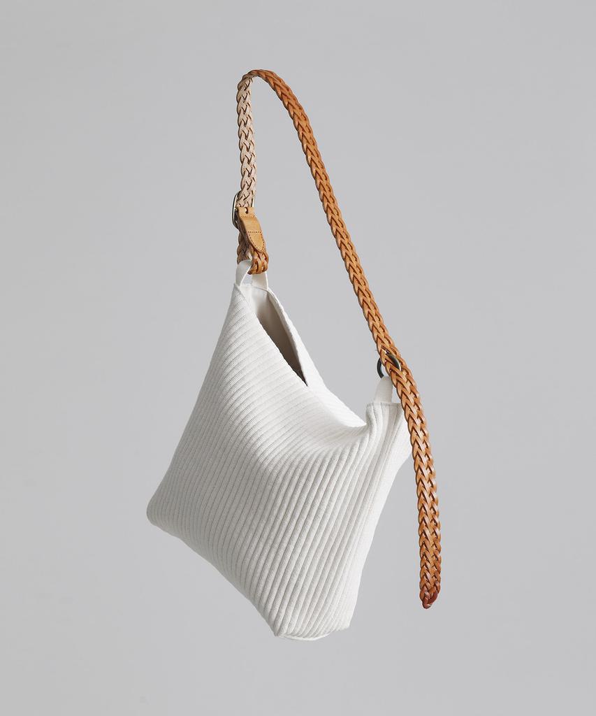 Green Stuff Belted Shoulder Bag B2 Ribbed Corduroy - Ivory
