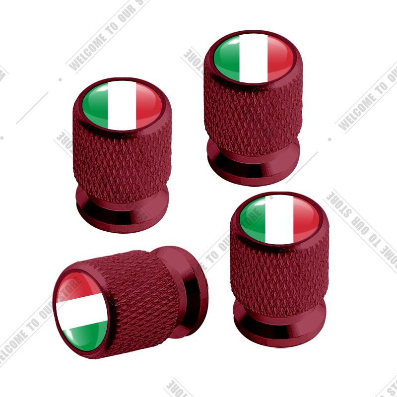 Cqdjvy1 Auto CNC Aluminium Duitsland Italië Frankrijk Driekleurige Vlag Embleem Voor Citroen Peugeot Fiat Kia 4 stuks Bandenventiel Luchtpoort Stuurpen Afdekdoppen