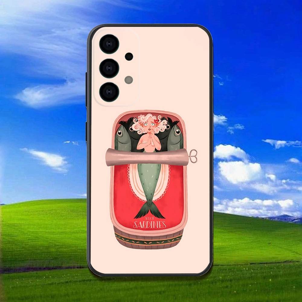 

Phone Case For Samsung Galaxy A13,A21s,A22,A31,A32,A52,A53,A71,A80,Fish Funny Sardines Soft Black Shell Samsung a225g