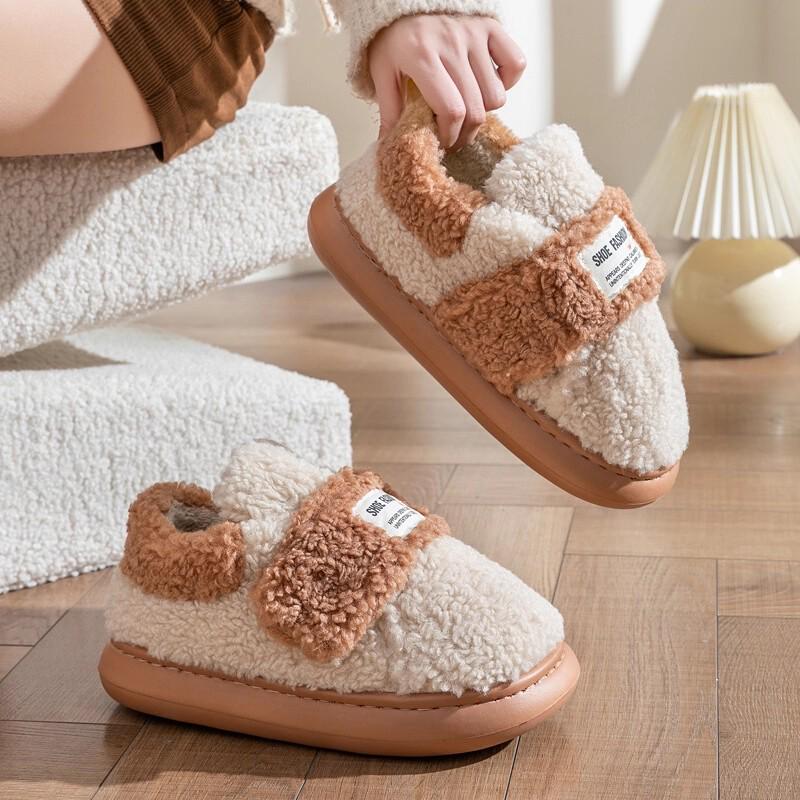 

Корейские Ретро Креативные Меховые Зимние Женские Нескользящие Теплые Уличные Ботинки на Липучке 38-39 (fits 36-37)