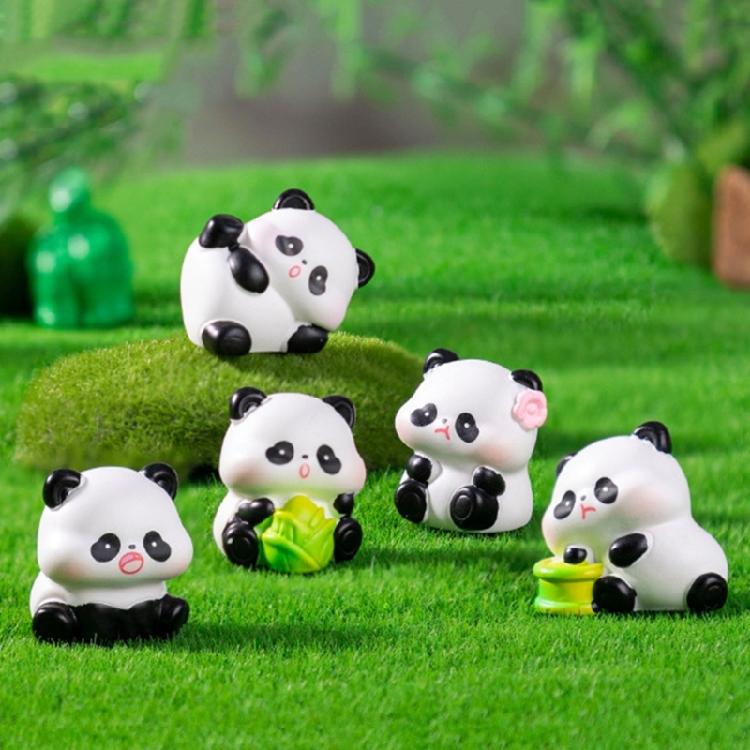 Resin Mini Pandas Miniature Pandas Figurine,Fairys Garden Accessories Garden,Micros Landscape,Plant Pot,Bonsais Craft