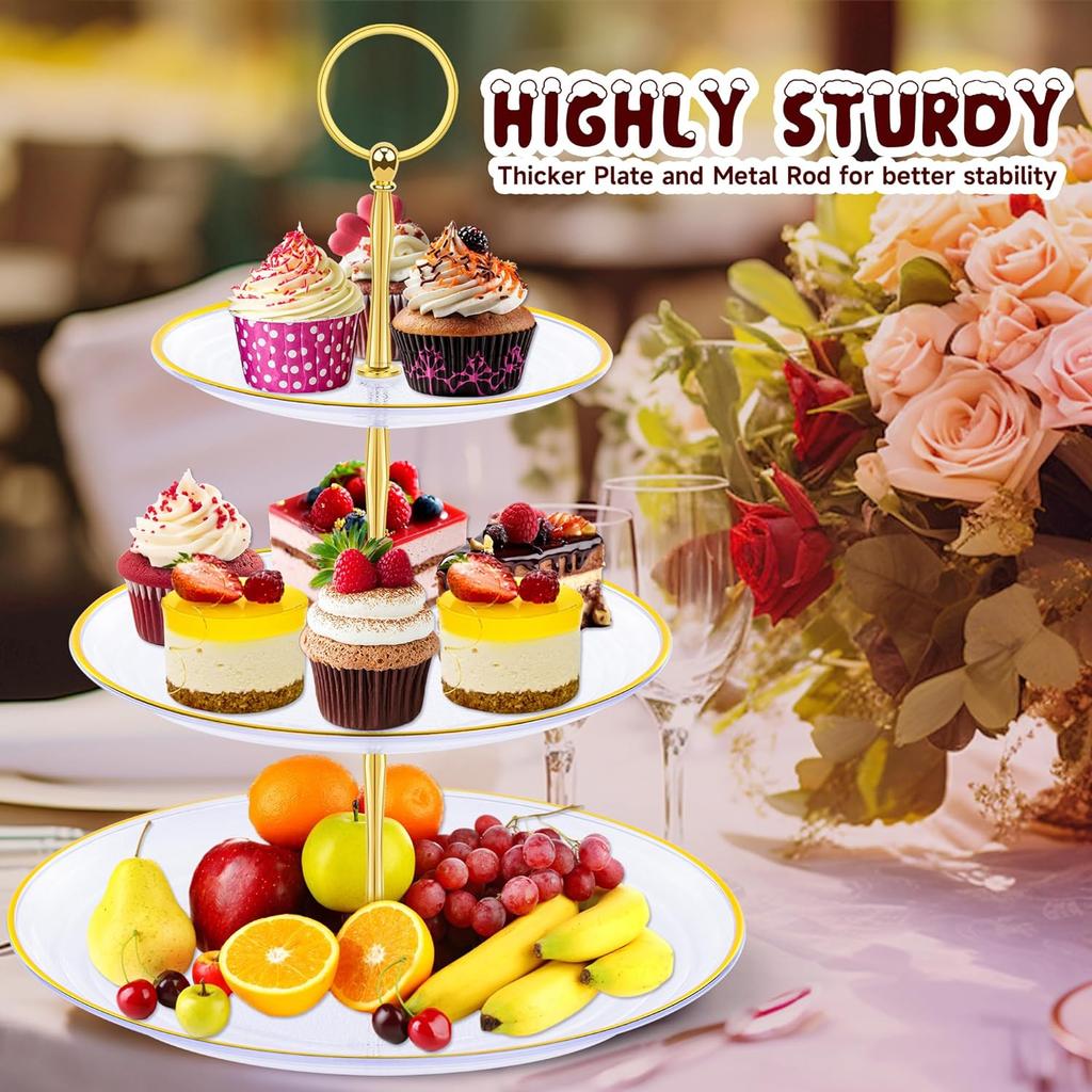 3 Layer Cake Stand Fruit Plate Tray Display Birthday Party Dessert Wedding Three Layer Cake Count Heart Rack Dessert Plate