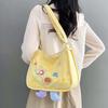 Nylon Yellow Crossbody Bag Embroidery Students Messenger Pouch Ugly and Cute Shoulder Bag  Women