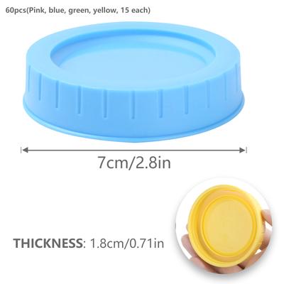 20/60Pcs Mason Jar Lids Sealing Bottle Cap Plastic Mason Lids 70mm Mason Jar Lid Canning Cover Heat Resistant Reusable Jar Cap