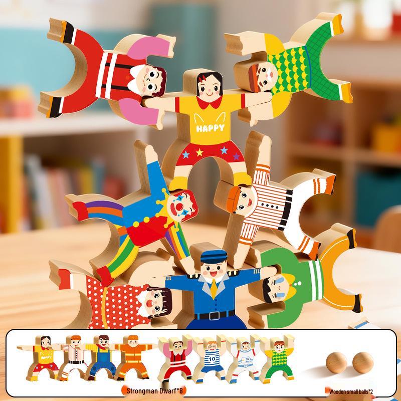 Kids Strongman Stacking Circus Jenga: Balance & Build Educational Toy
